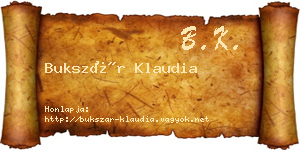 Bukszár Klaudia névjegykártya