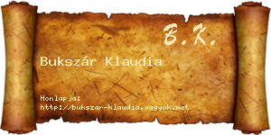 Bukszár Klaudia névjegykártya