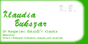 klaudia bukszar business card